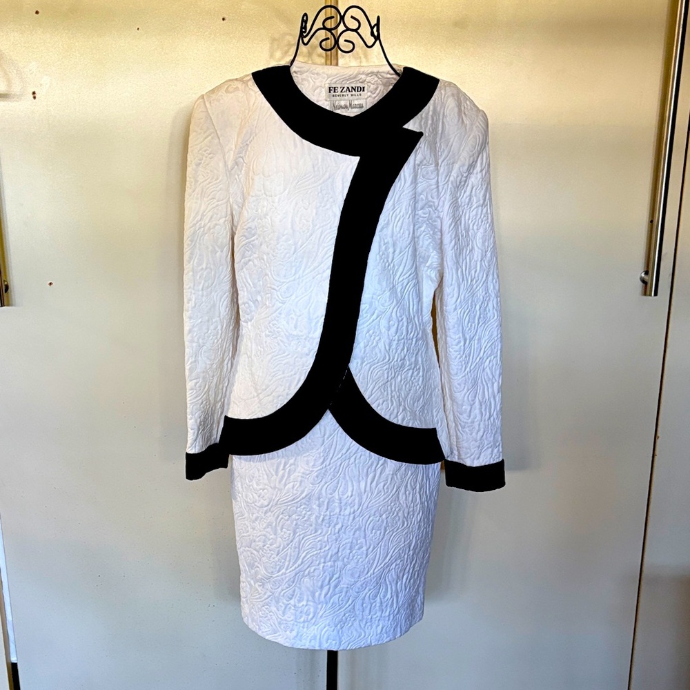 Elegant White and Black Women's Dress